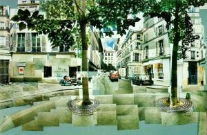 Place Furstenberg, Paris, August 7,8,9, 1985 #1 , 1985; Photographic Collage, 88.9 x 80 cm, Collection of the Artist